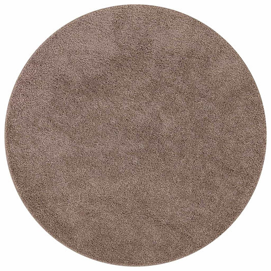 Anti-slip Shaggy Rug Brown 120 x 120 cm PP
