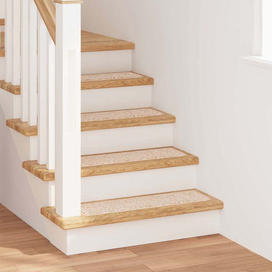 Anti-slip Stair Mats 15 pcs 75 x 20 cm Cream PP Rectangular