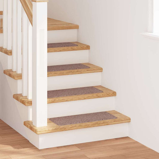 Anti-slip Stair Mats 15 pcs 60 x 25 cm Light brown PP