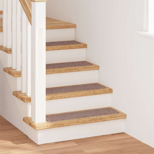 Anti-slip Stair Mats 15 pcs 75 x 20 cm Light brown PP