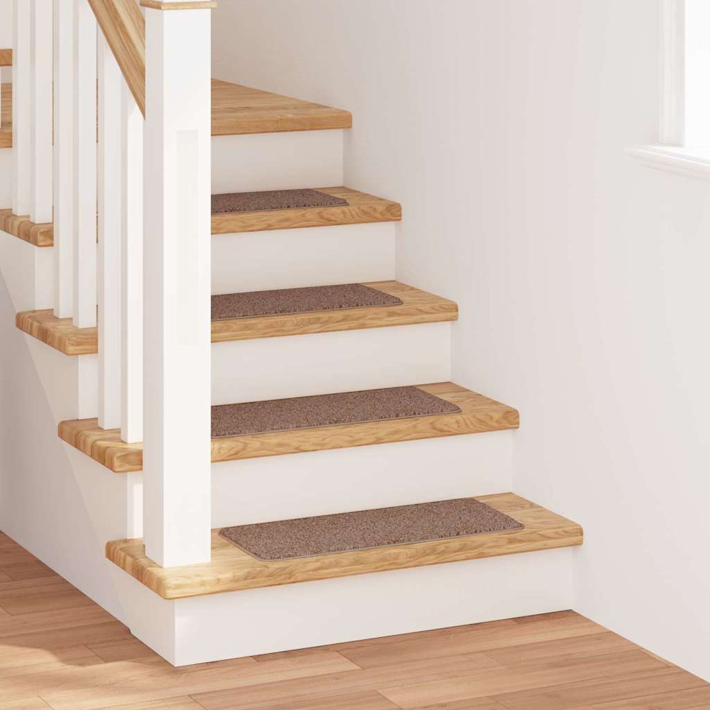 Anti-slip Stair Mats Latex backing 15 pcs Brown 60 x 25 cm PP