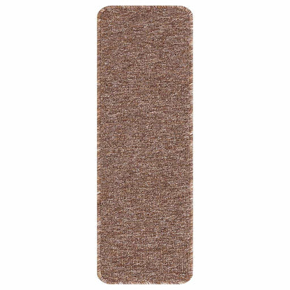 Anti-slip Stair Mats Latex backing 15 pcs Brown 60 x 25 cm PP