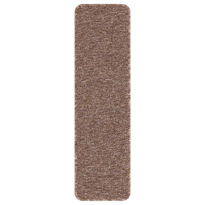 Anti-slip Stair Mats Latex backing 15 pcs Brown 75 x 20 cm PP