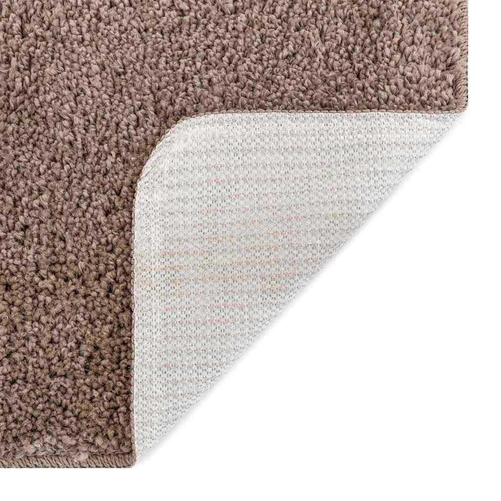 Anti-slip Bath Mat with Toilet Cut Brown 50 x 50 cm PP