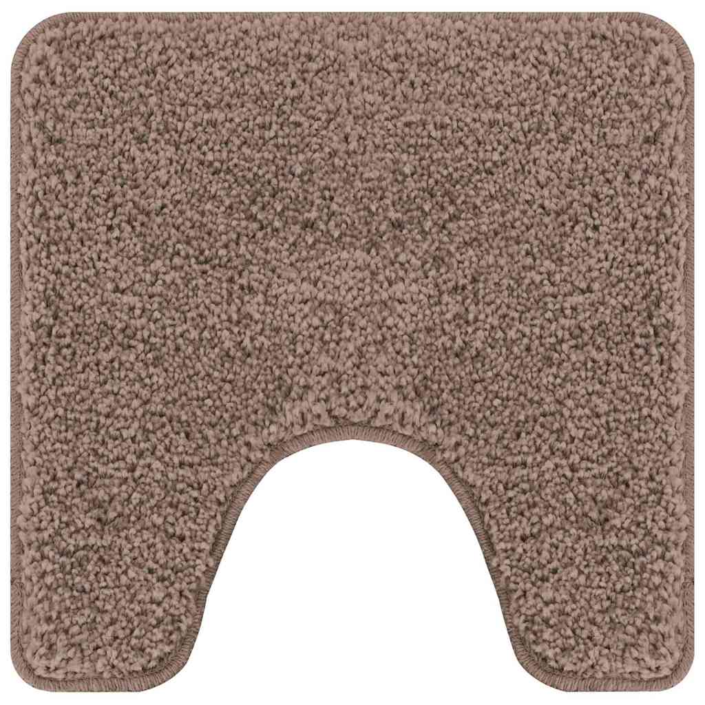 Anti-slip Bath Mat with Toilet Cut Brown 50 x 50 cm PP
