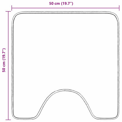 Anti-slip Bath Mat with Toilet Cut Brown 50 x 50 cm PP