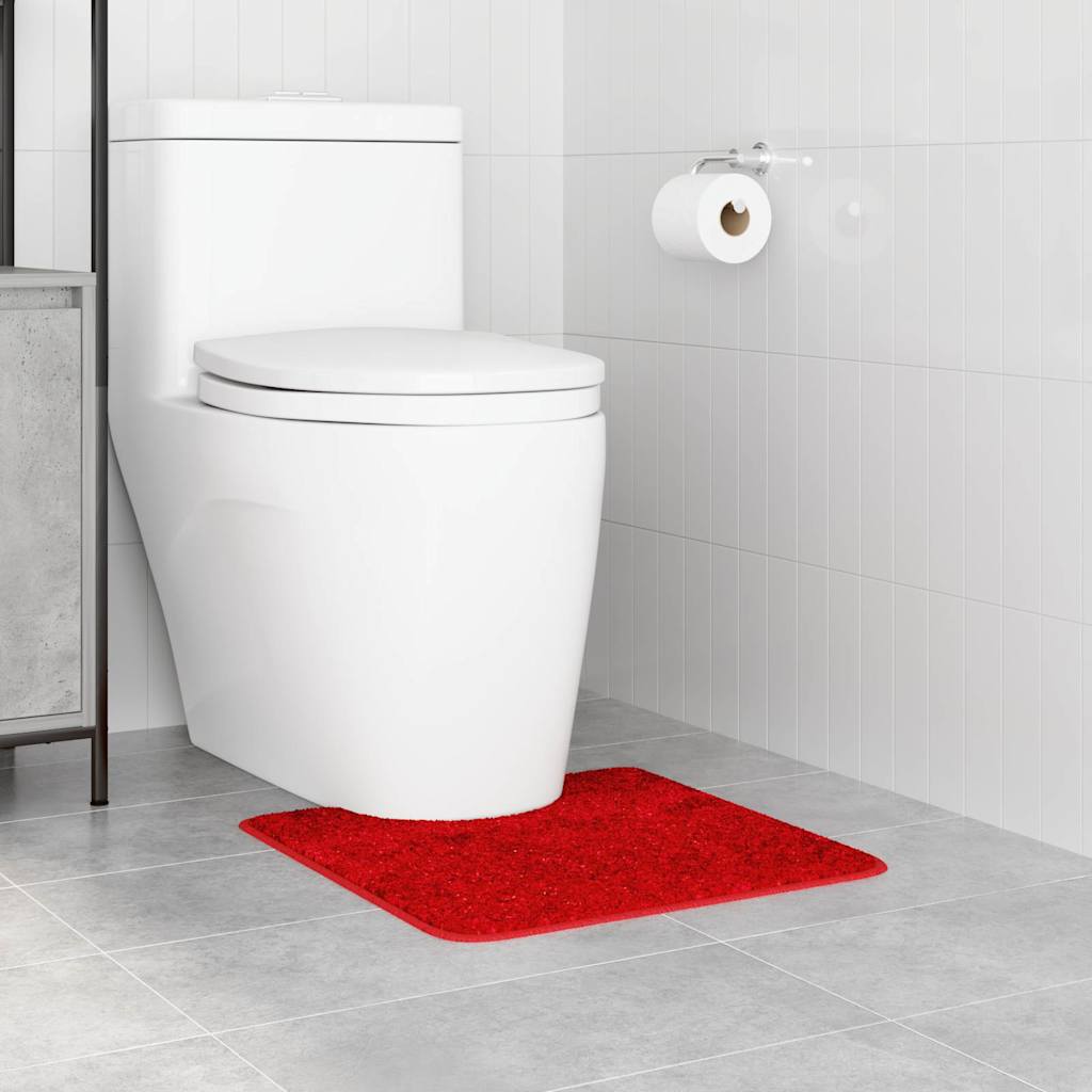 Anti-slip Bath Mat with Toilet Cut Red 50 x 50 cm PP