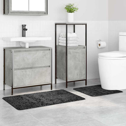 Anti-slip Bath Mat Set 2 pcs Dark Grey PP