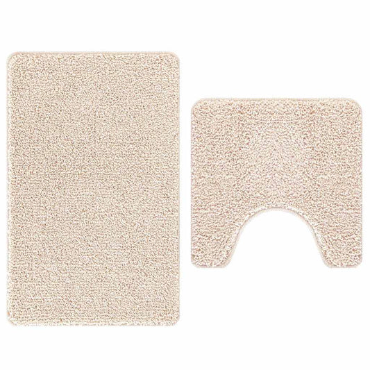 Anti-slip Bath Mat Set 2 pcs Cream 50 x 50 cm PP