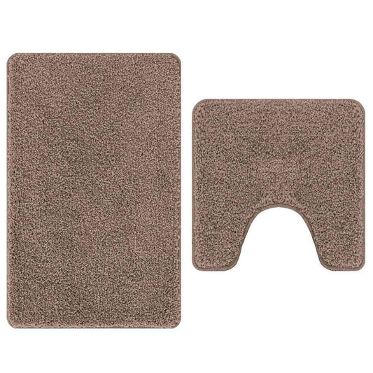 Anti-slip Bath Mat Set 2 pcs Brown 50 x 50 cm PP