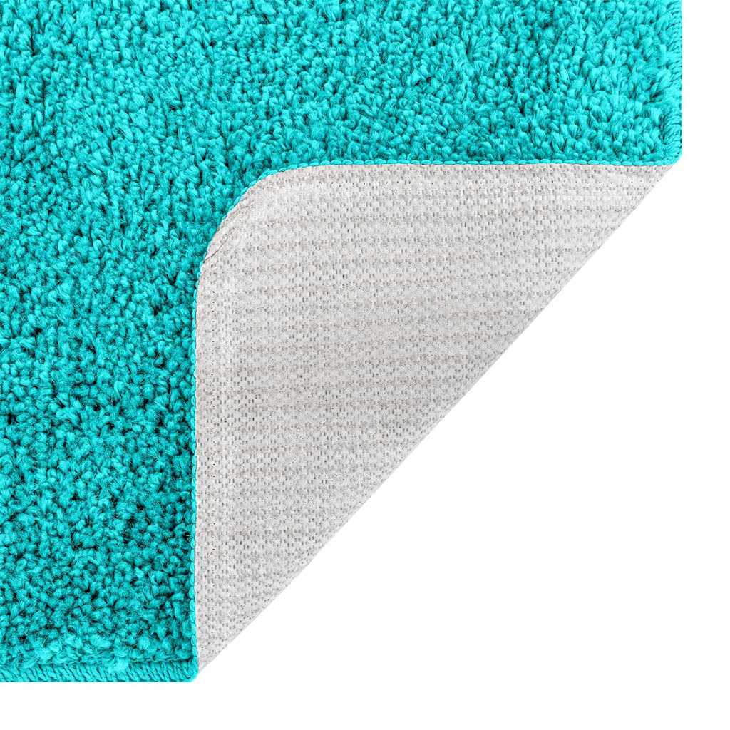 Anti-slip Bath Mat Set 2 pcs Turquoise PP