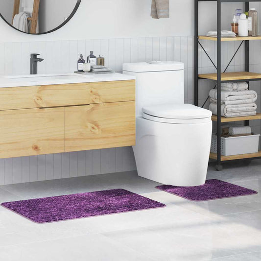 Anti-slip Bath Mat Set 2 pcs Purple 50 x 50 cm PP