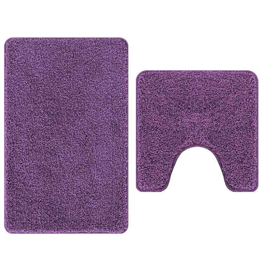 Anti-slip Bath Mat Set 2 pcs Purple 50 x 50 cm PP