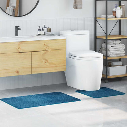 Anti-slip Bath Mat Set 2 pcs Blue 50 x 50 cm PP