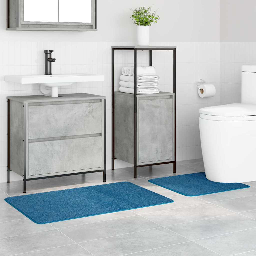 Anti-slip Bath Mat Set 2 pcs Blue 50 x 50 cm PP