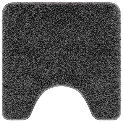 Anti-slip Bath Mat Set 3 pcs Dark grey PP