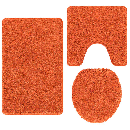 Anti-slip Bath Mat Set 3 pcs Orange PP