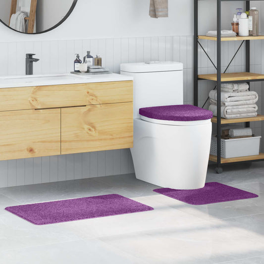 Anti-slip Bath Mat Set 3 pcs Purple 50 x 80 cm PP