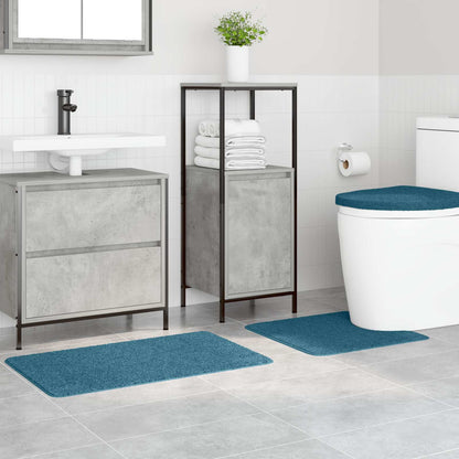 Anti-slip Bath Mat Set 3 pcs Blue PP