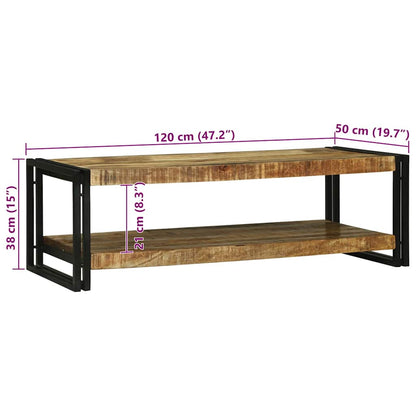 Coffee Table Brown 120 x 50 x 38 cm Solid Mango Wood