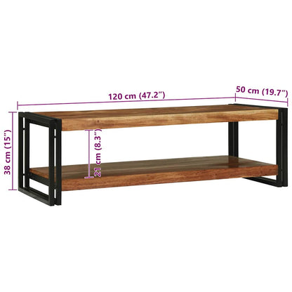Coffee Table Brown 120 x 50 x 38 cm Solid Acacia Wood