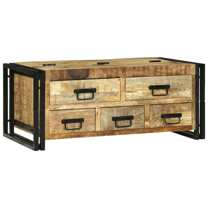 Coffee Table with Drawer Brown 90 x 50 x 38 cm Solid Mango Wood