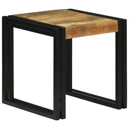 Nesting Table 3 pcs Brown and Black Solid Mango Wood and Metal