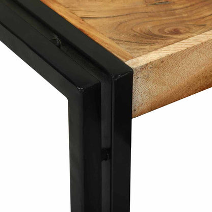 Nesting Table 3 pcs Brown and Black Solid Acacia Wood and Metal