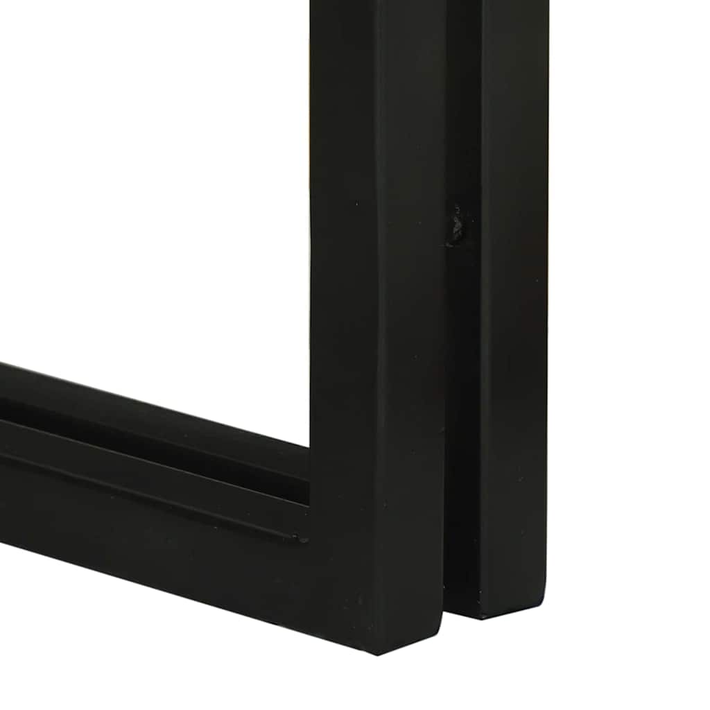 Nesting Table 3 pcs Brown and Black Solid Acacia Wood and Metal