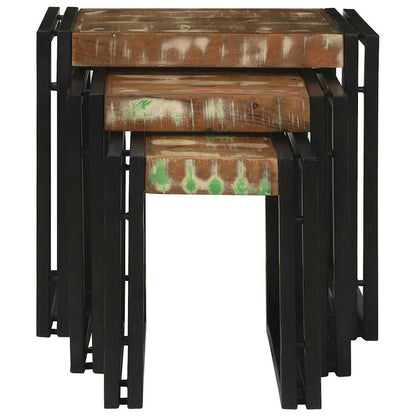 Nesting Table 3 pcs Solid Reclaim Wood and Metal