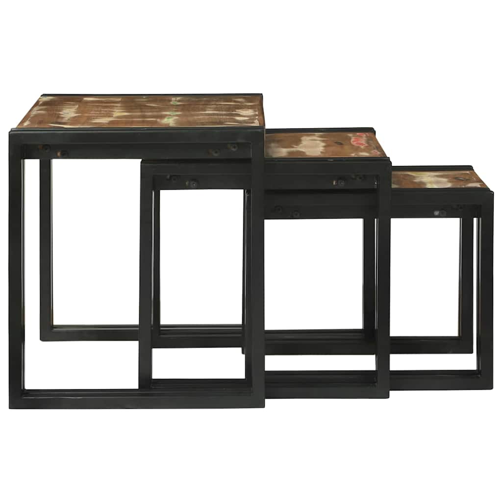 Nesting Table 3 pcs Solid Reclaim Wood and Metal