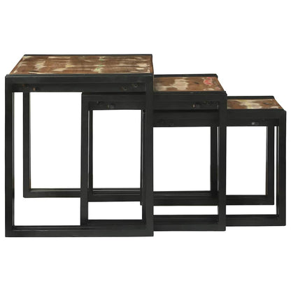 Nesting Table 3 pcs Solid Reclaim Wood and Metal