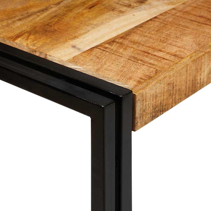 Nesting Table 3 pcs Brown and Black Solid Mango Wood and Metal