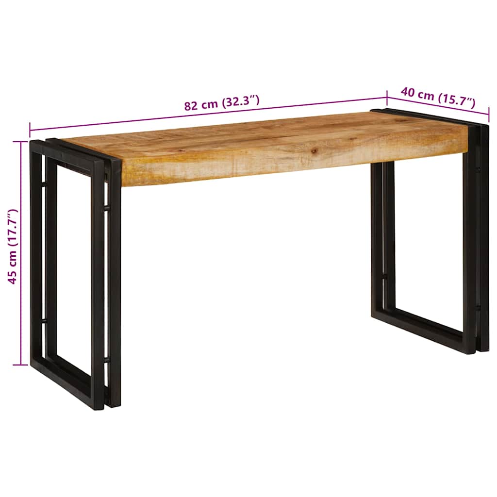 Nesting Table 3 pcs Brown and Black Solid Mango Wood and Metal