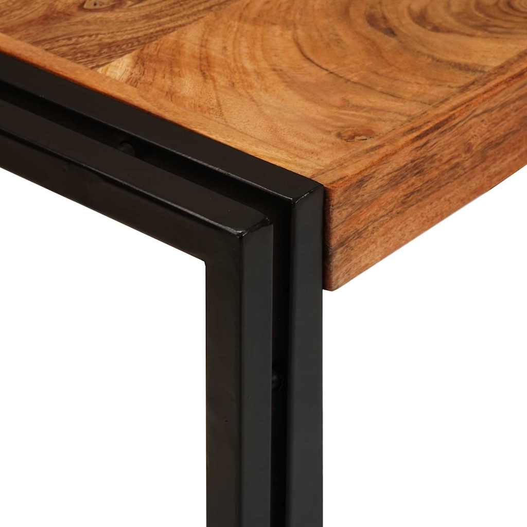 Nesting Table 3 pcs Brown and Black Solid Acacia Wood and Metal