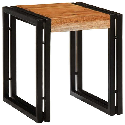 Nesting Table 3 pcs Brown and Black Solid Acacia Wood and Metal