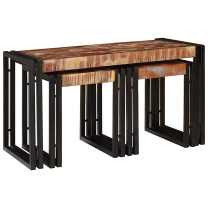 Nesting Table 3 pcs Solid reclaim Wood and Metal
