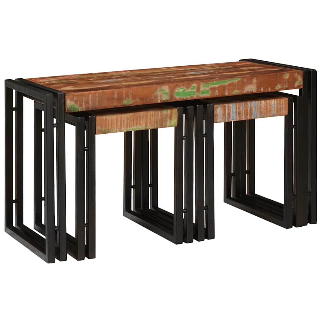 Nesting Table 3 pcs Solid reclaim Wood and Metal