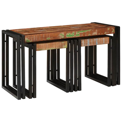 Nesting Table 3 pcs Solid reclaim Wood and Metal