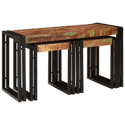 Nesting Table 3 pcs Solid reclaim Wood and Metal