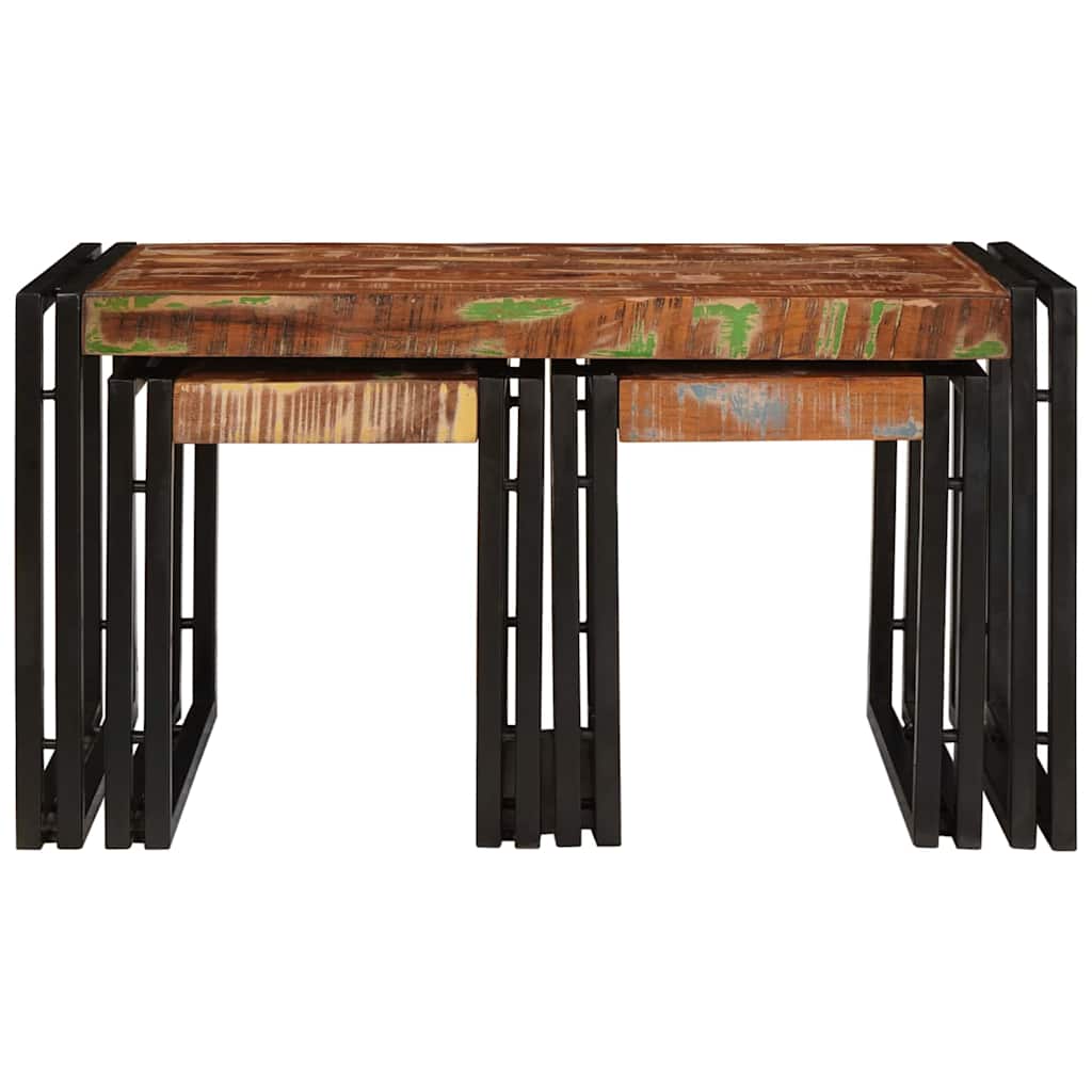 Nesting Table 3 pcs Solid reclaim Wood and Metal