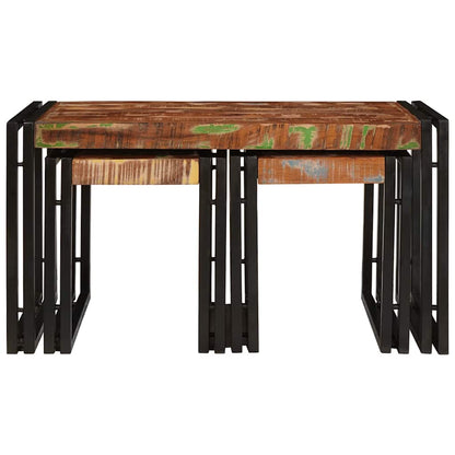 Nesting Table 3 pcs Solid reclaim Wood and Metal
