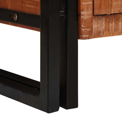 Sideboard with Doors Brown Solid Reclaimed Wood and Metal