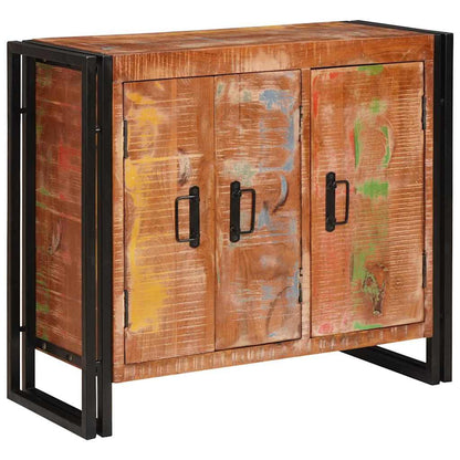 Sideboard with Doors Brown Solid Reclaimed Wood and Metal