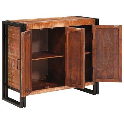 Sideboard with Doors Brown Solid Reclaimed Wood and Metal