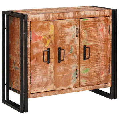 Sideboard with Doors Brown Solid Reclaimed Wood and Metal