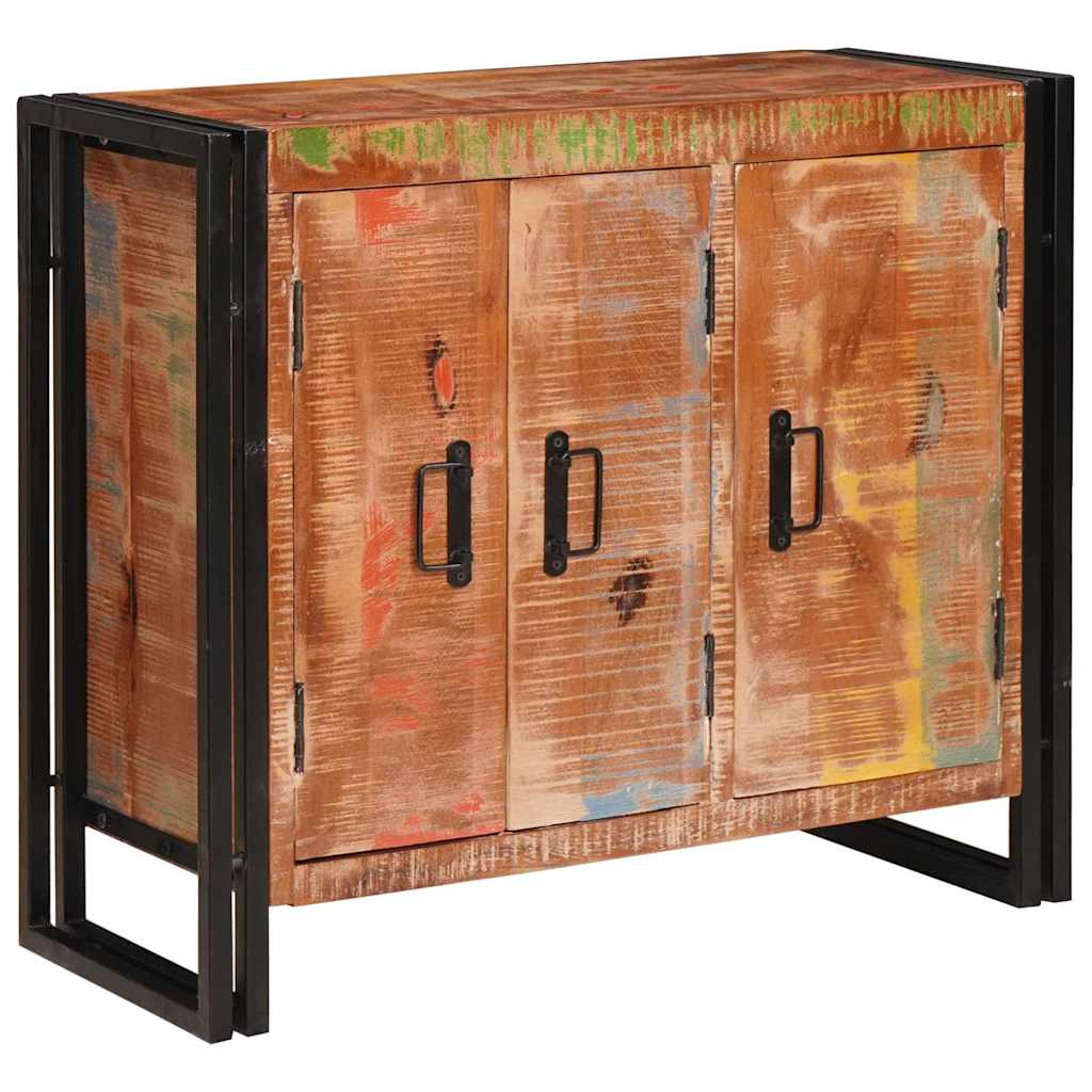 Sideboard with Doors Brown Solid Reclaimed Wood and Metal