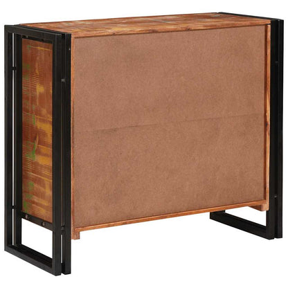 Sideboard with Doors Brown Solid Reclaimed Wood and Metal
