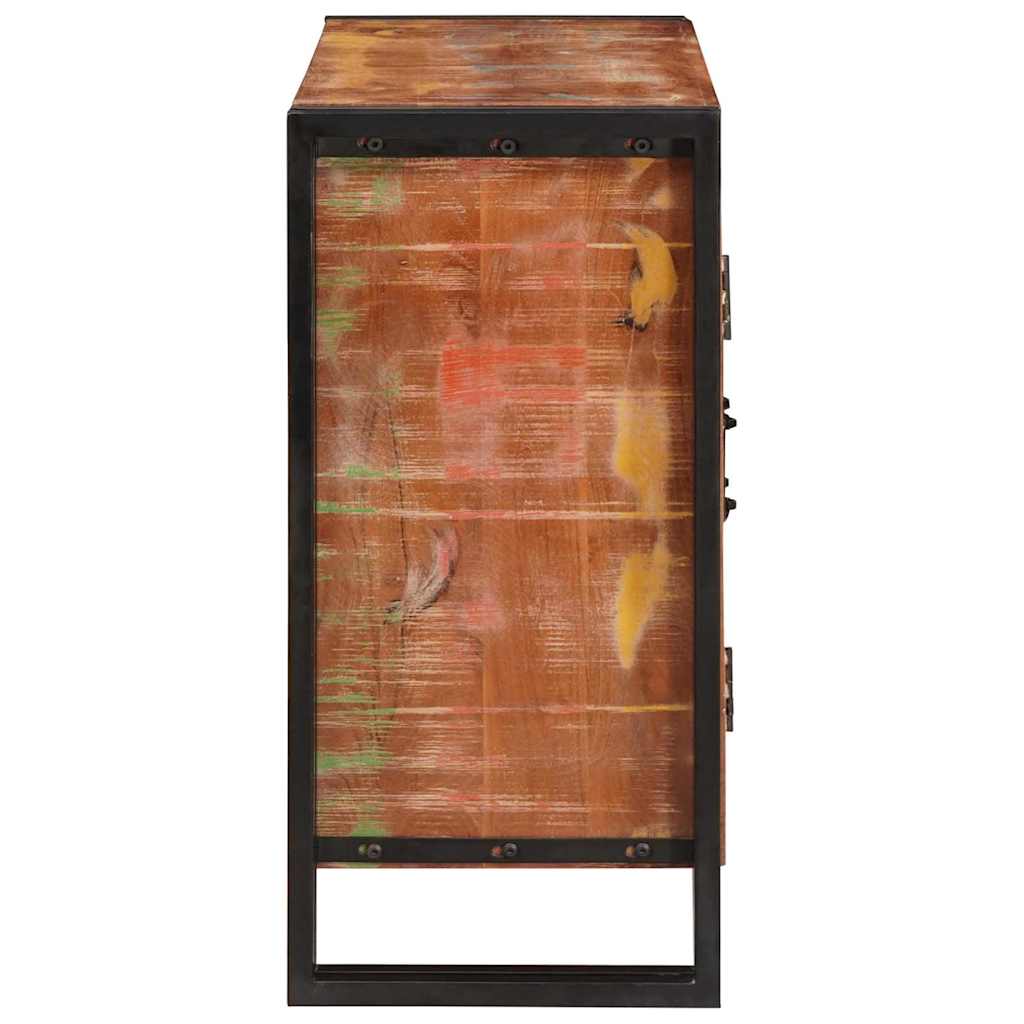 Sideboard with Doors Brown Solid Reclaimed Wood and Metal
