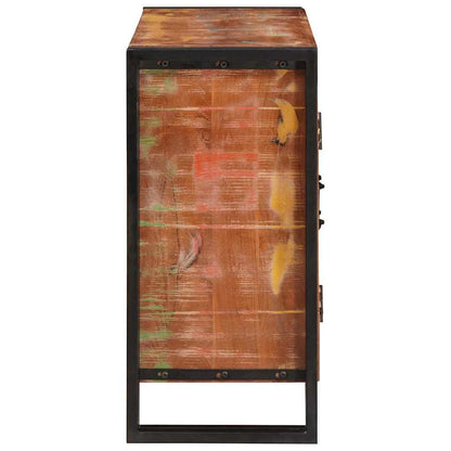 Sideboard with Doors Brown Solid Reclaimed Wood and Metal